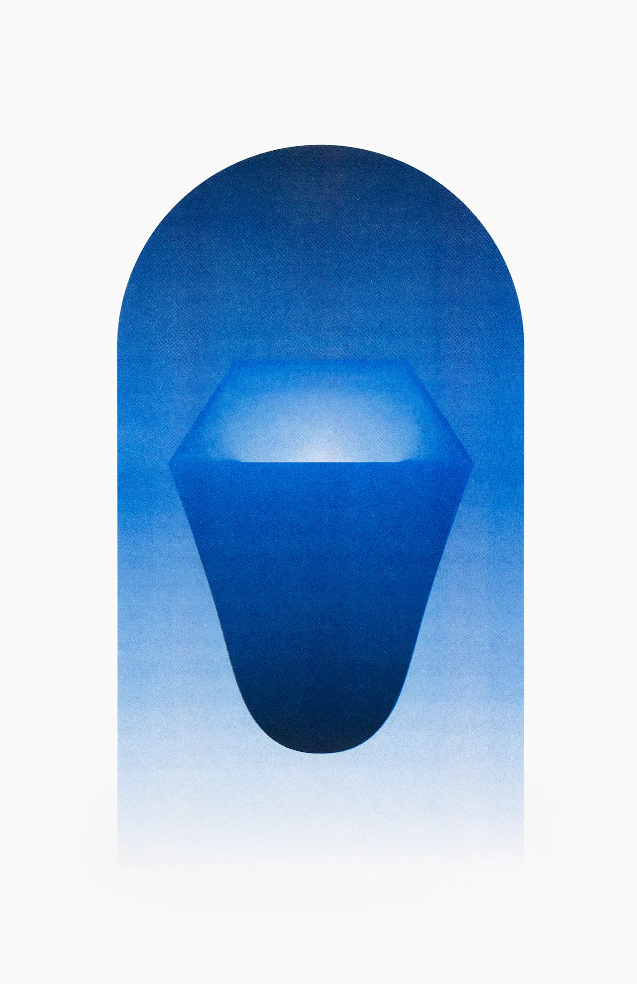 Black and blue abstract risograph print on paper