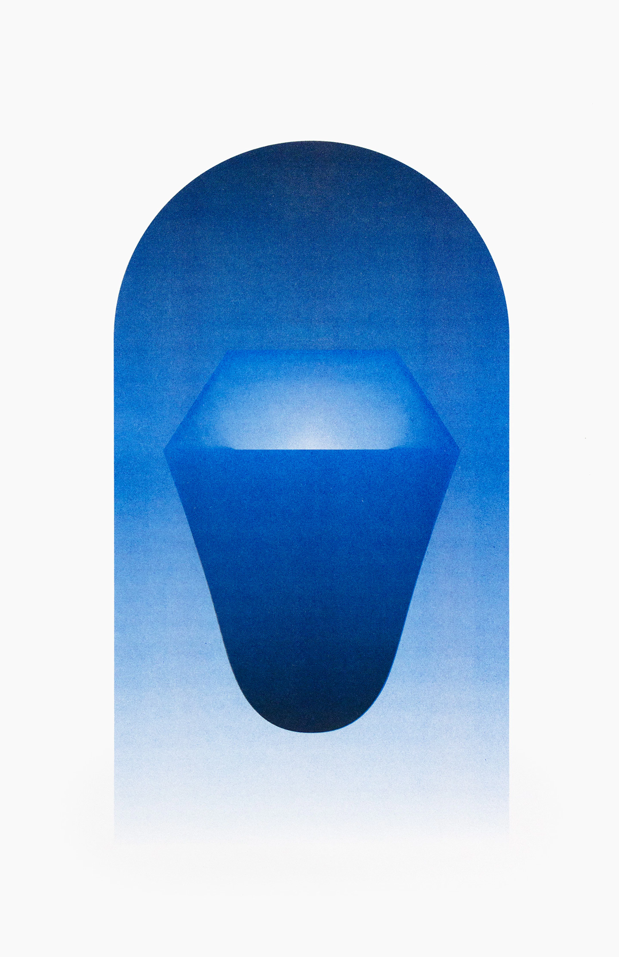 Black and blue abstract risograph print on paper
