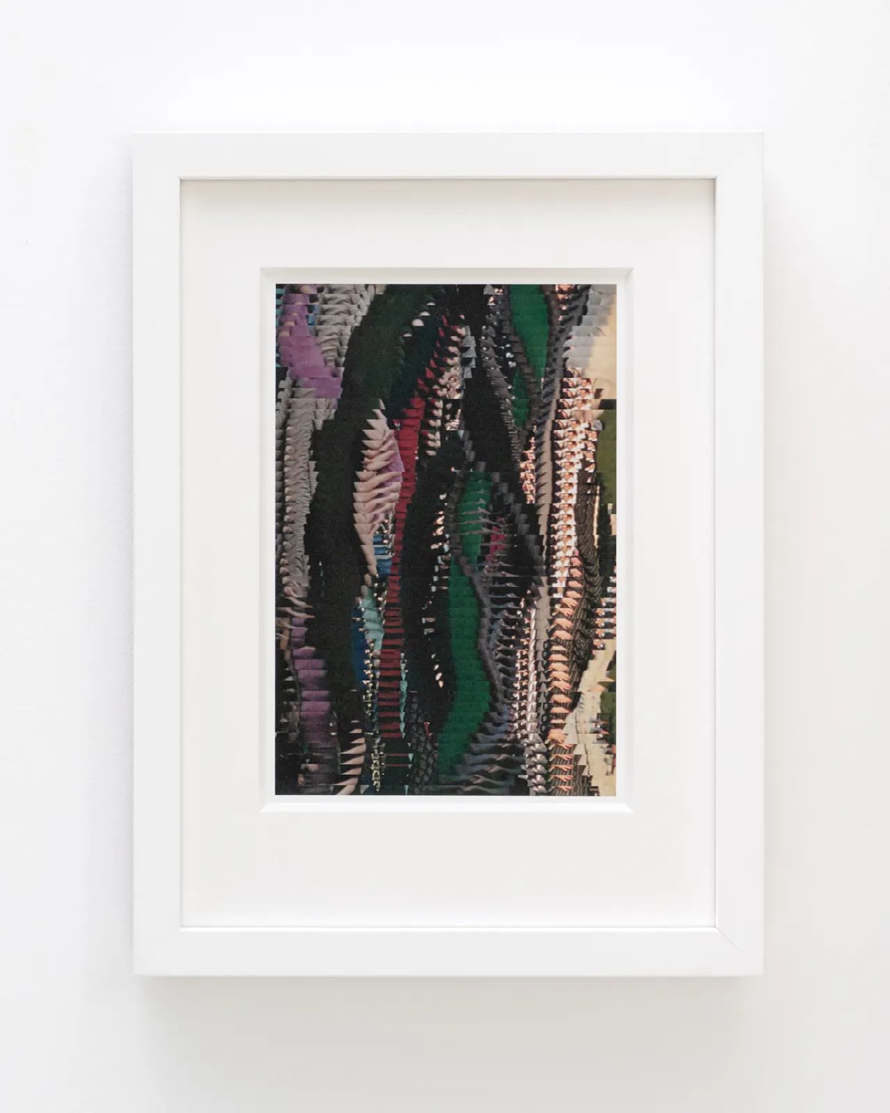 Archival pigment print on cotton rag, white wood frame
