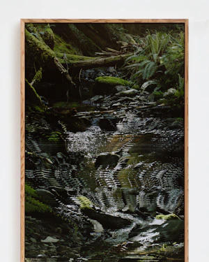 Archival pigment print, mounted on dibond, cedar artist frame