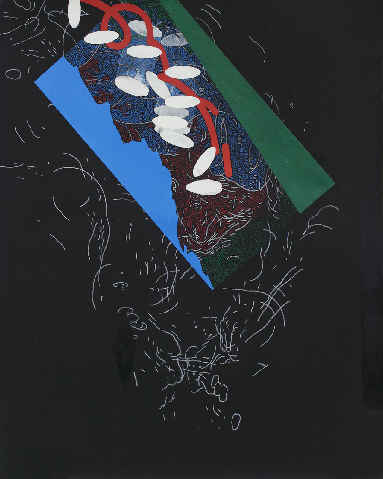 Mixed media painting on board